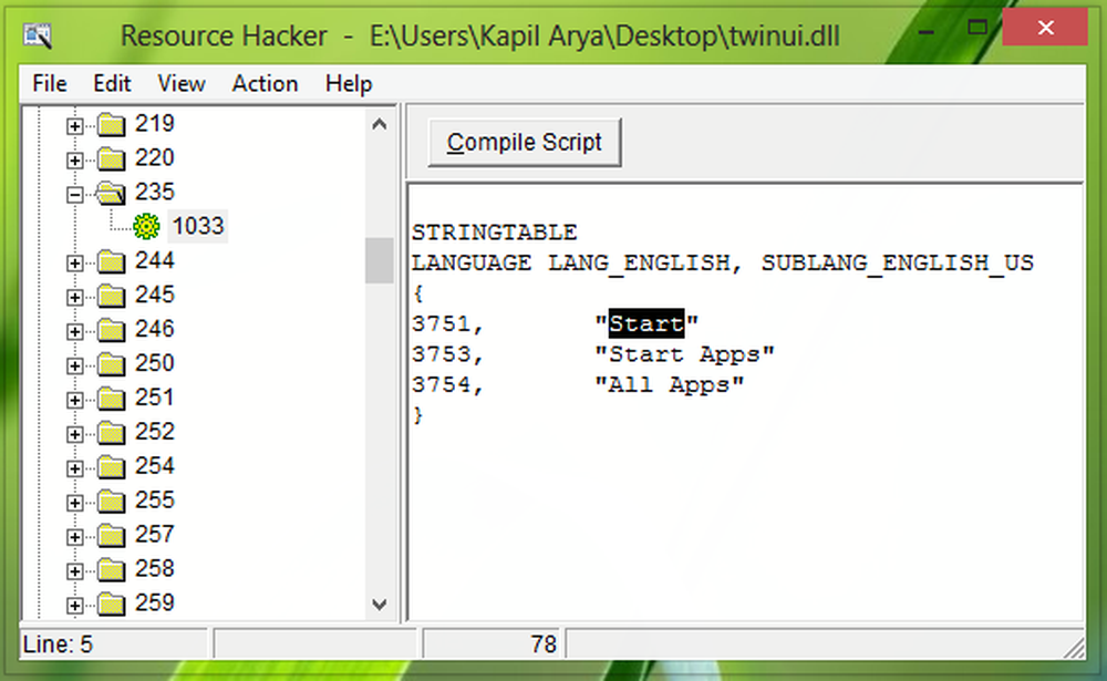 User hack. Resource Hacker.