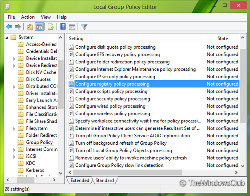 Configuration sets. Local Group Policy Editor. Configuration register. Launch configuration service.