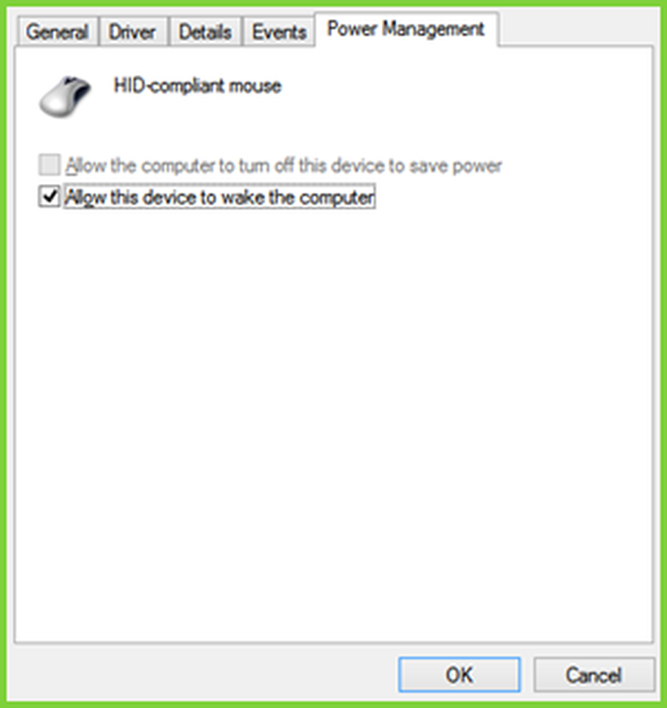 Allow device. Allow the computer to turn off this device to save power. uncheck allow the computer to turn off this device to save power. turn off power saving for the usb port.
