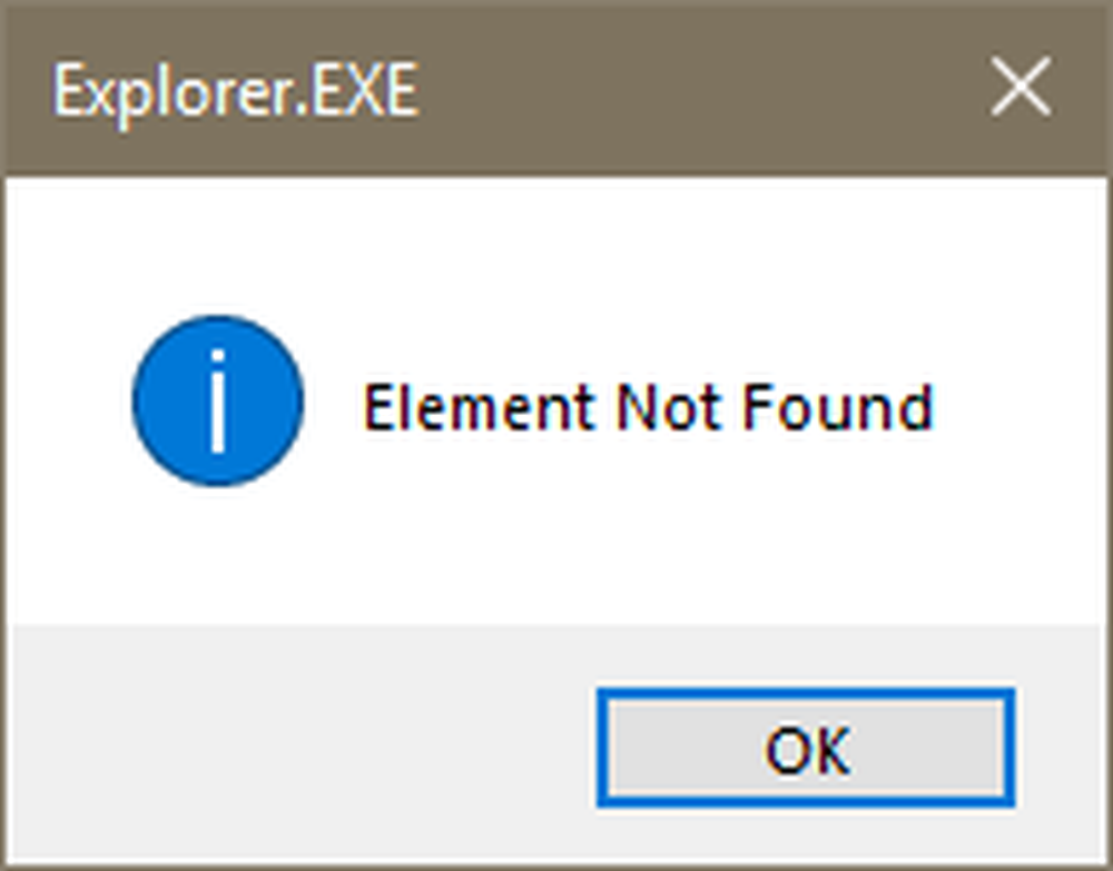 Not found Windows. На странице появляется element not found.