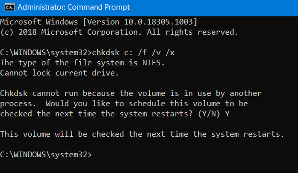Error loading file system. Chkdsk c: /f /v /r /offlinescanandfix.