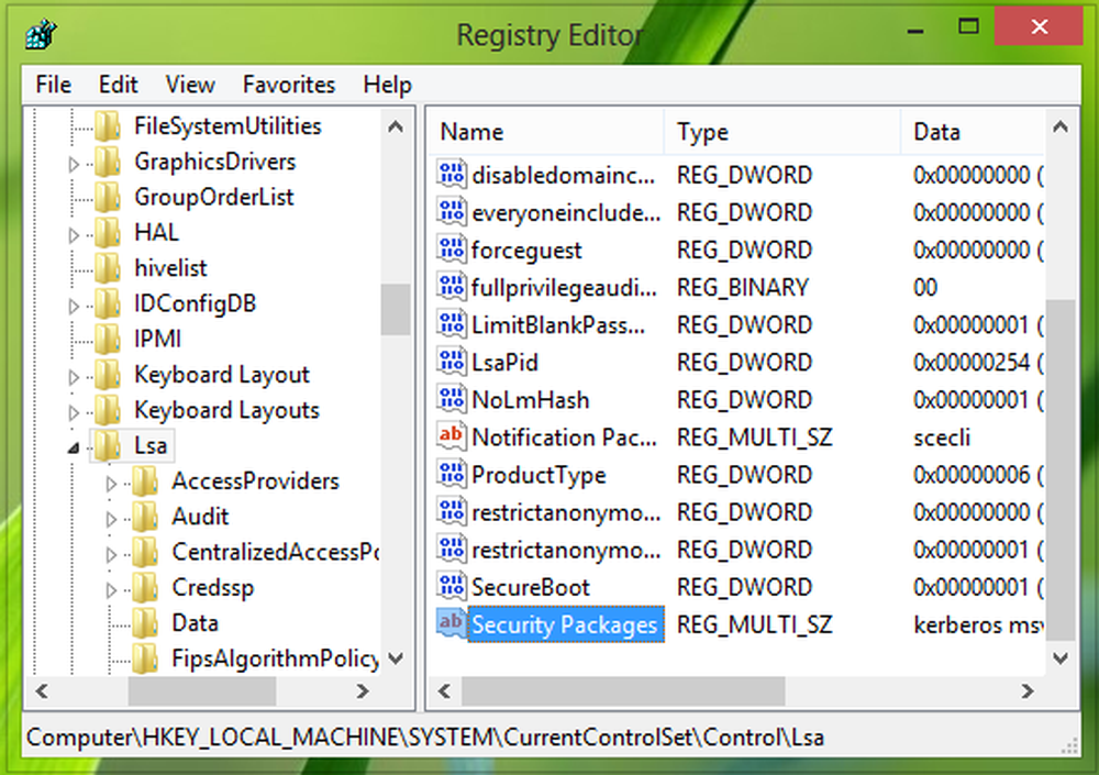 Local machine users c. HKEY_local_Machine\System\CURRENTCONTROLSET\Control\LSA.