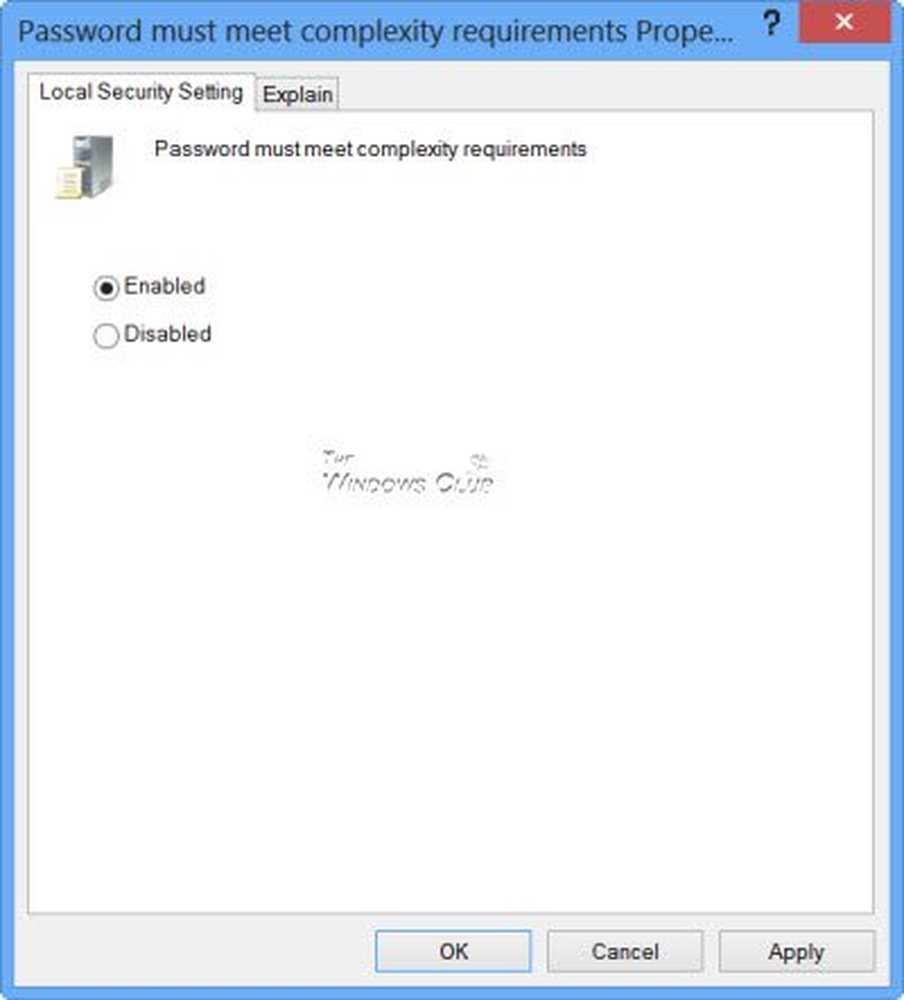 Password does not meet complexity requirements