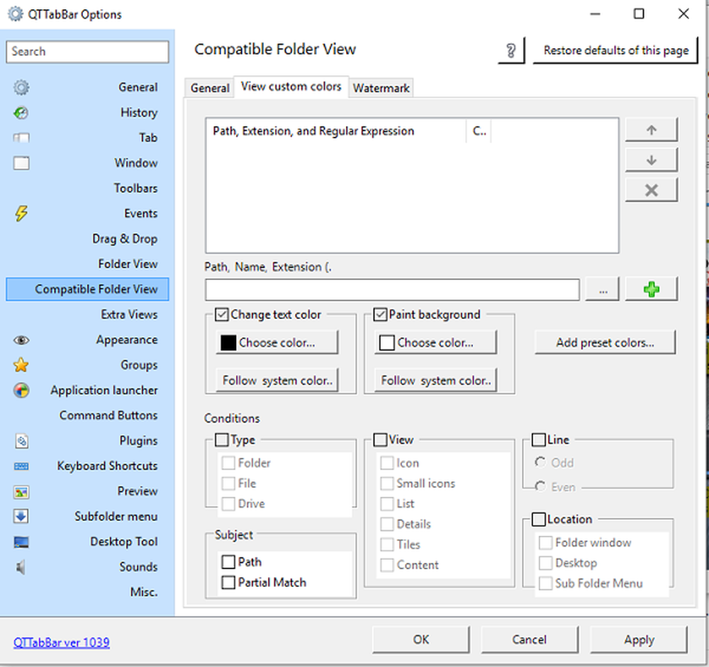 Change folder. Add folder menu. Folder changed view. Как изменит фото в программе QTTABBAR Windows 10.