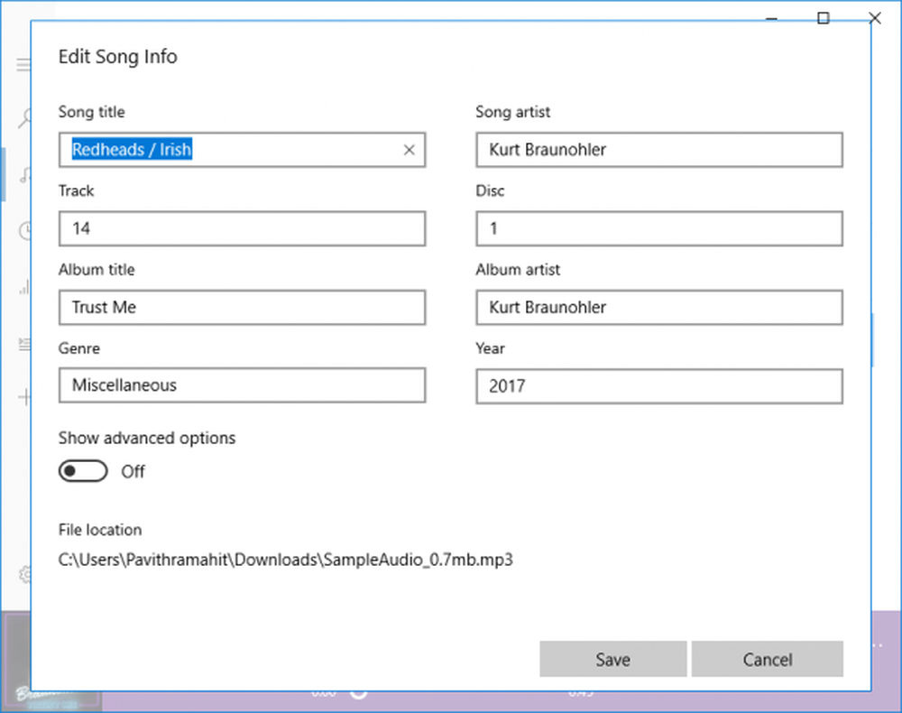 Edit metadata