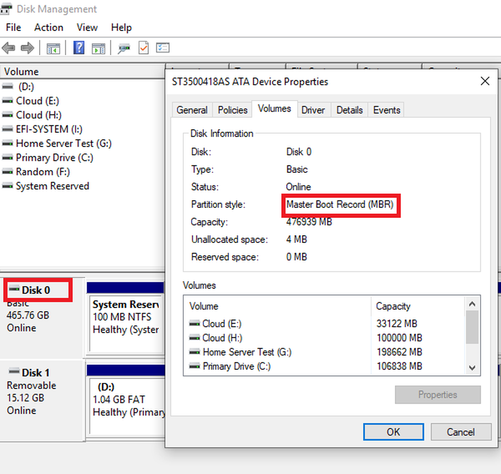 Able disk. Partition Style: Master Boot record.