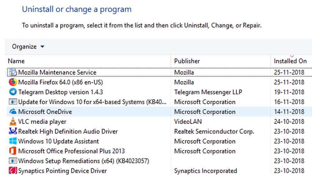 Program change. Windows Setup Remediations (x64) (kb4023057).