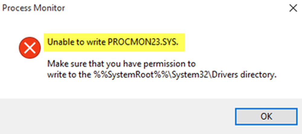 Sys-0023. Unable to load process Monitor. Unable to load process Monitor device Driver.