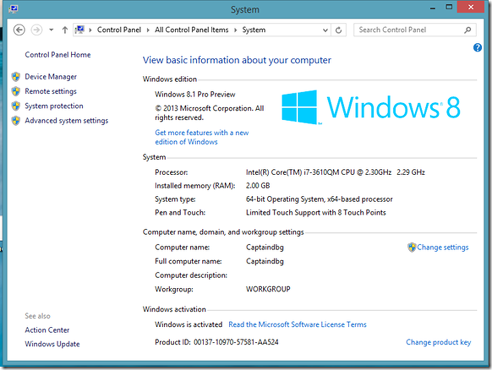 Windows experience. Windows 8 профессиональная n. Intel - System - 10.1.7.3