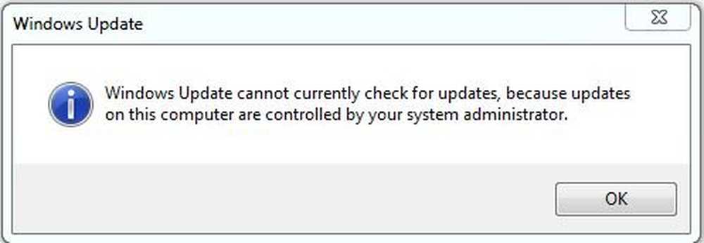 Unable to check for update. Unable to check for update