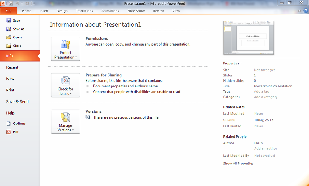 Being unable to read. Windows Office. Hidden document. Presentation Slide Size