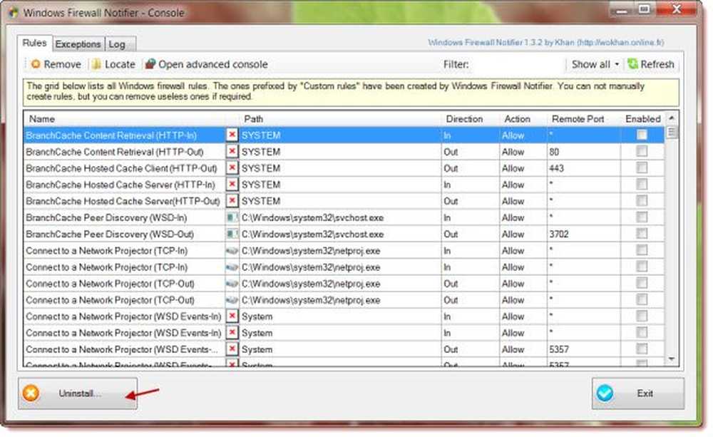 Windows firewall rules