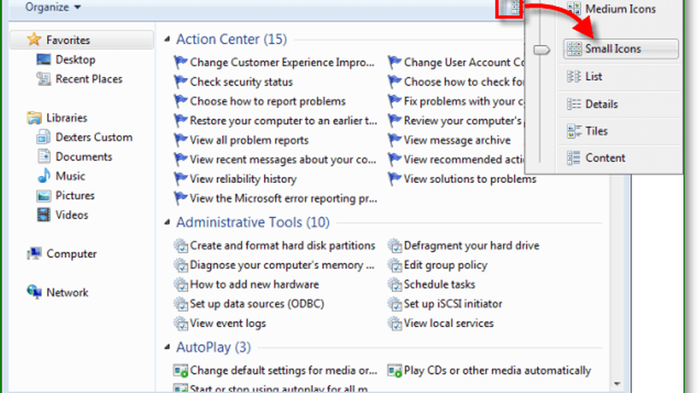 Control windows 7. View x86 control panel icons.