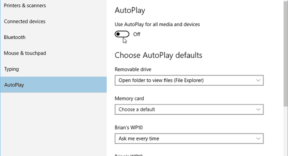 Device setting
